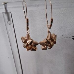 Gold Floral Cluster Dangle Earrings